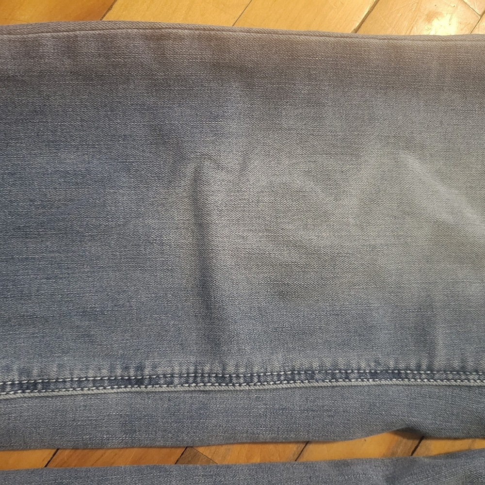 Lightly distressed pale blue skinny jeans. Size 8x32. Super soft and stretchy! - Picture 2 of 4